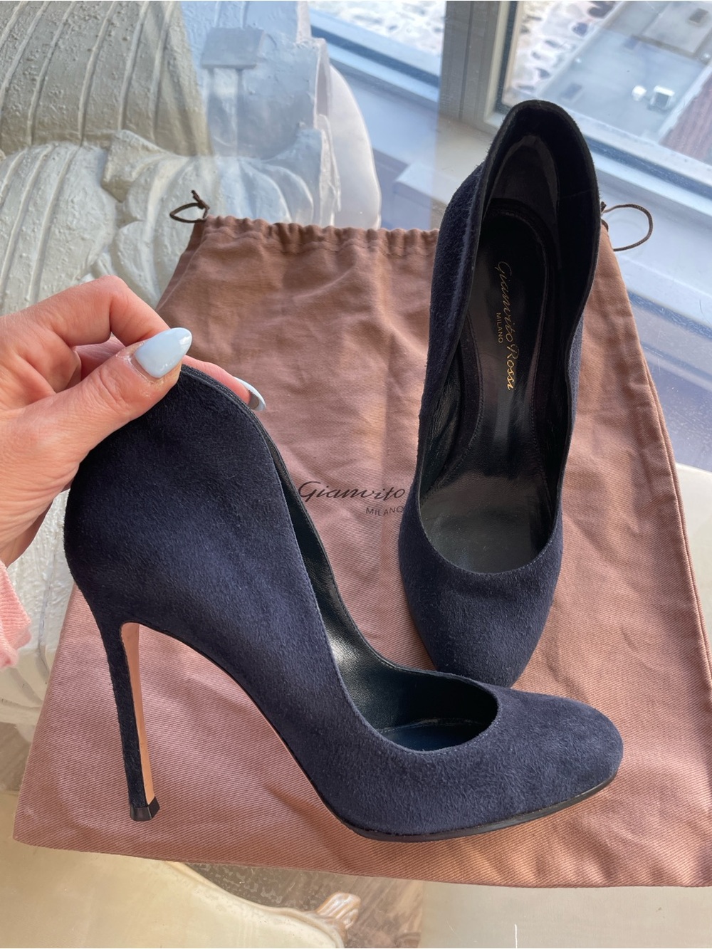 Gianvito Rossi navy Suede High Heel Pumps
